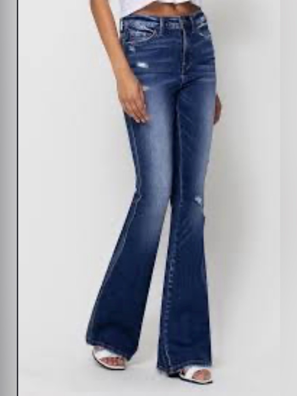 High-Rise Dark Blue Flare Jeans for Women